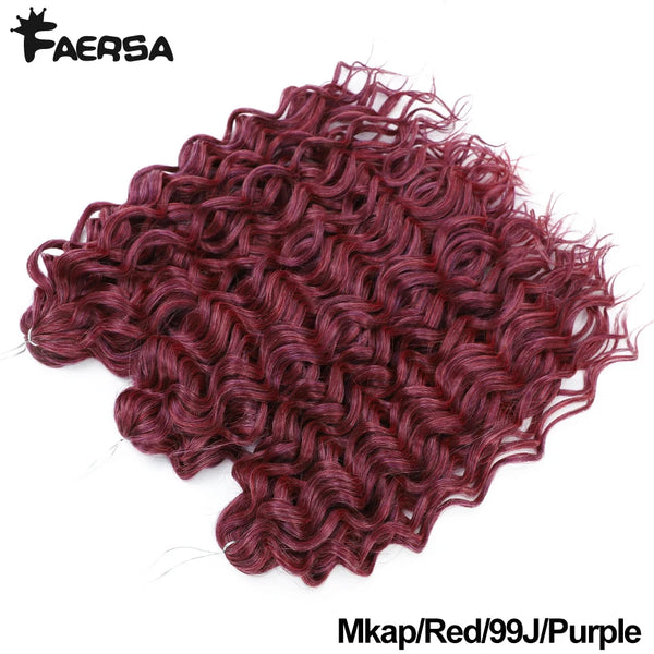 Faersa Synthetic Deep Wavy Twist Colorful Crochet Hair