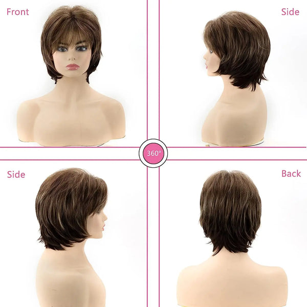 Allaosify Synthetic Pixie Cut Wig