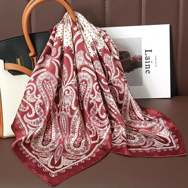Bohemian Style Print Luxury Silk Scarf
