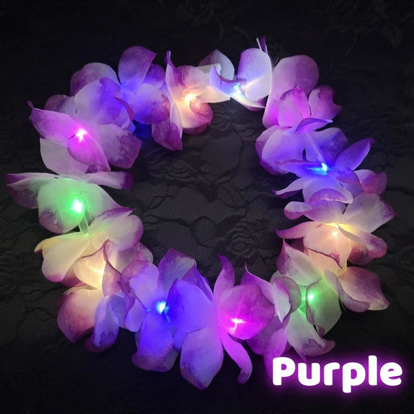 LED Hawaiian Floral Light Up Flower Crown (Bulk Buy)