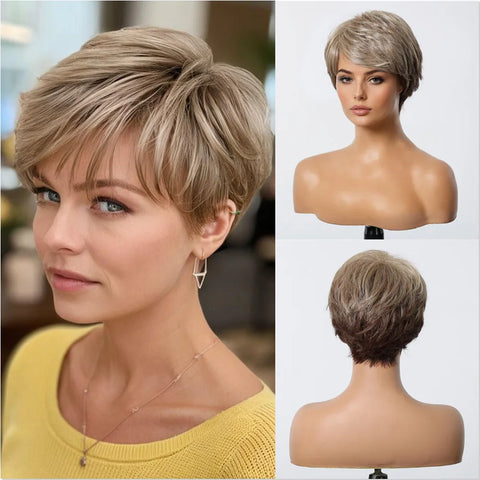 Highcube Synthetic Pixie Cut High Temperature Hair Wig
