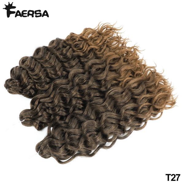 Faersa Synthetic Deep Wavy Twist Colorful Crochet Hair