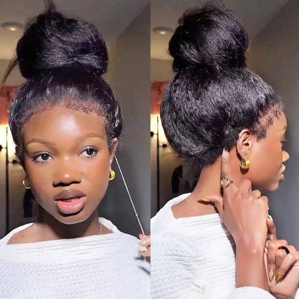 Afybea Brazilian 360 Lace Frontal Yaki Straight Remy Human Hair
