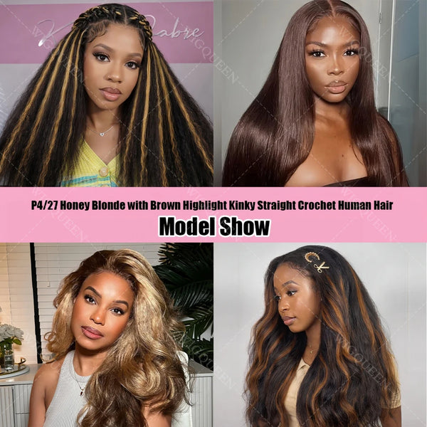 Wig Queen Yaki Straight Remy Human Hair Crochet Bundles