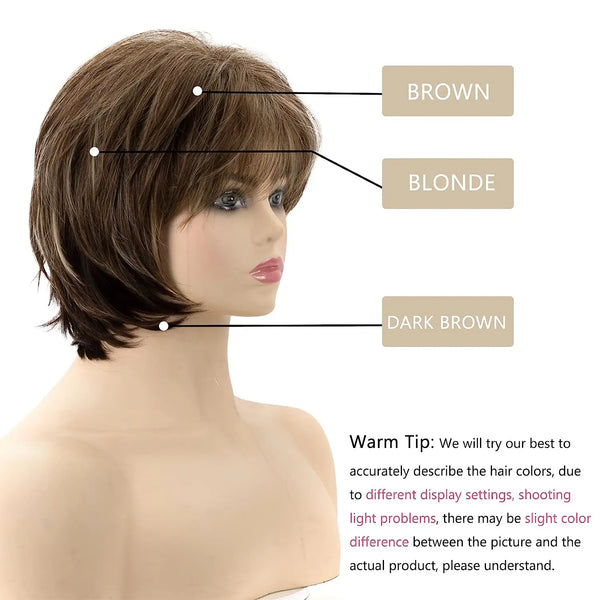 Allaosify Synthetic Pixie Cut Wig