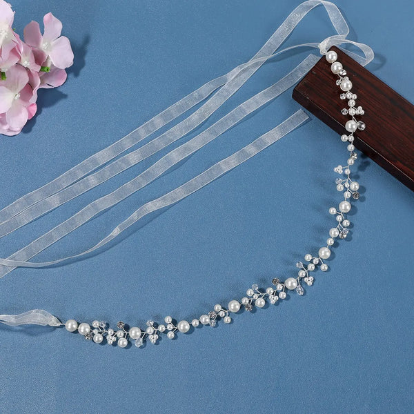 GETNOIVAS Bridal Flower Ribbon Headband