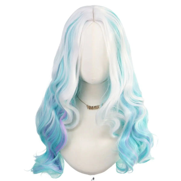 Mixed Color Gradient Anime Cosplay Synthetic Wig