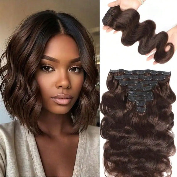 Yeslestm Brazilian Clip in Virgin Body Wave Hair Extensions