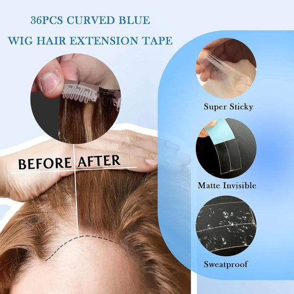 36Pcs/Lot Super Strong Waterproof Double Adhesive Extension Tape Strips