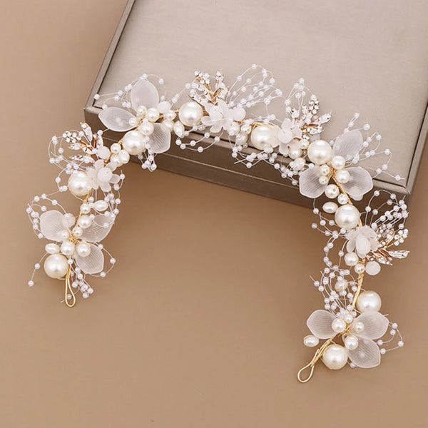 GETNOIVAS Bridal Flower Ribbon Headband