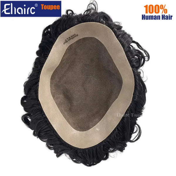 Ehairc 100% Curly Breathable Durable Human Hair Prosthesis