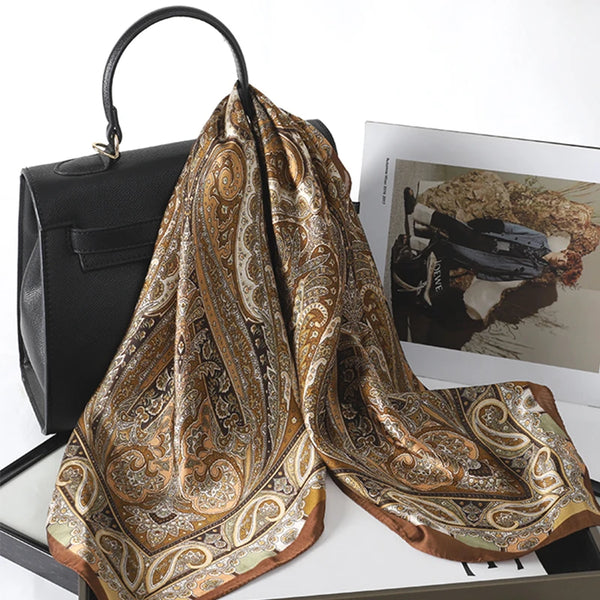 Bohemian Style Print Luxury Silk Scarf