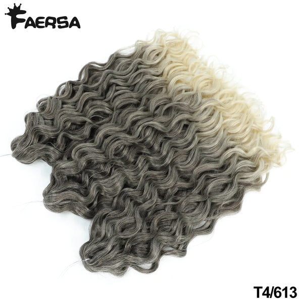 Faersa Synthetic Deep Wavy Twist Colorful Crochet Hair