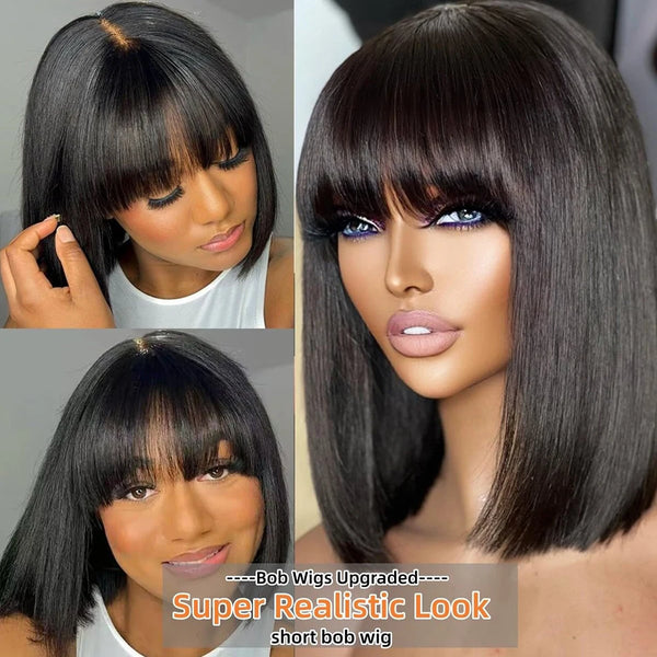 Wiggogo 3X1 Middle Part Lace Bob Human Hair Wig