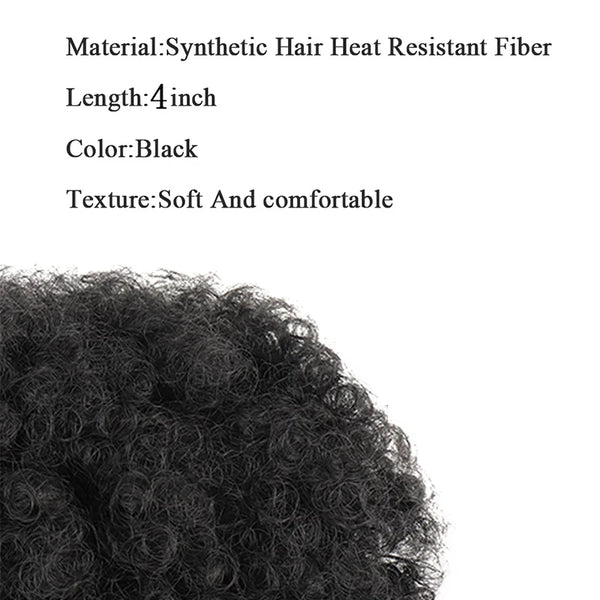 4Inch Synthetic Afro Puff Hair Donut Chignon