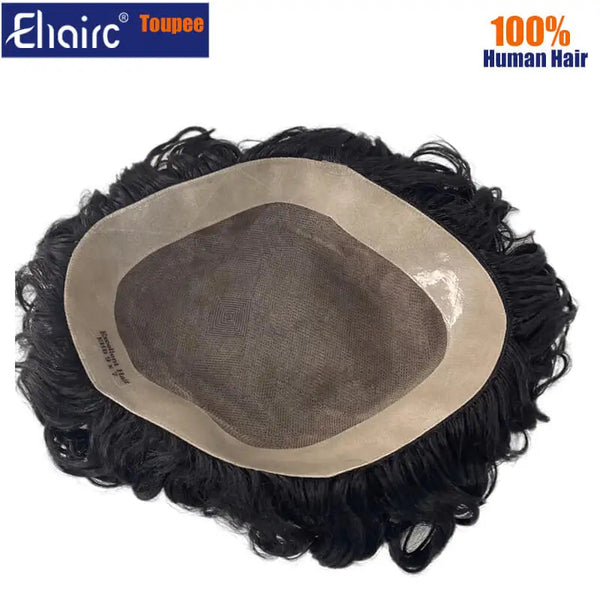 Ehairc 100% Curly Breathable Durable Human Hair Prosthesis