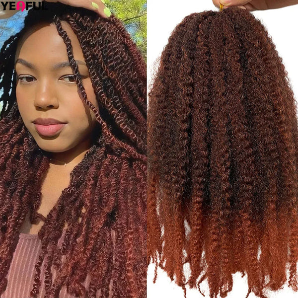 Yeaful 18 Inch Synthetic Pre Looped Marley Twists Crochet Hair