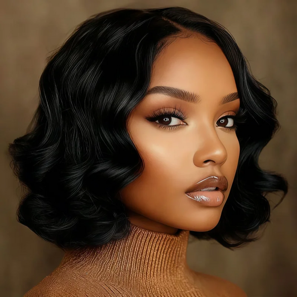 OKVOKV Brazilian Short Body Wave Bob Human Hair Wig