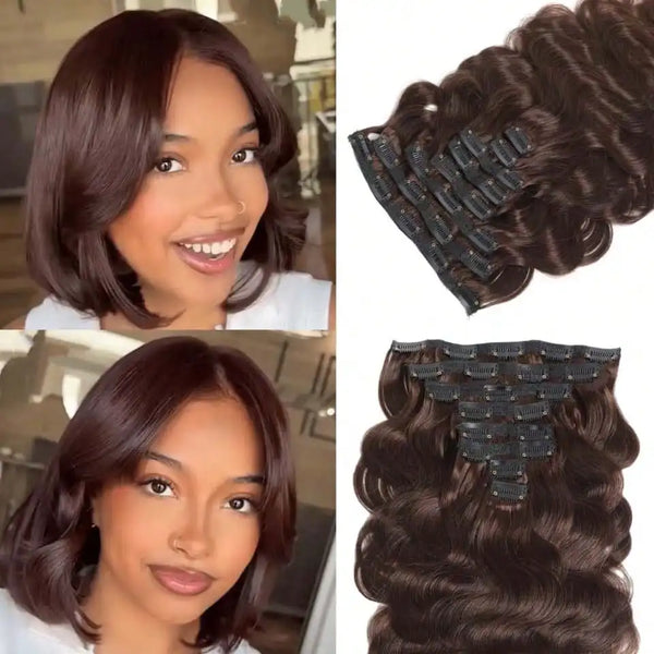 Yeslestm Brazilian Clip in Virgin Body Wave Hair Extensions