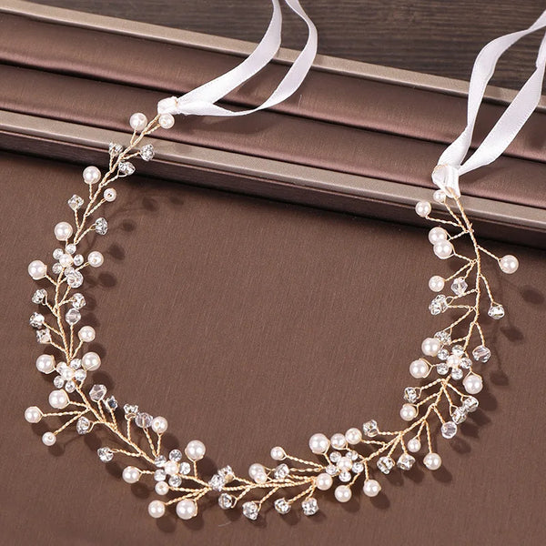 GETNOIVAS Bridal Flower Ribbon Headband