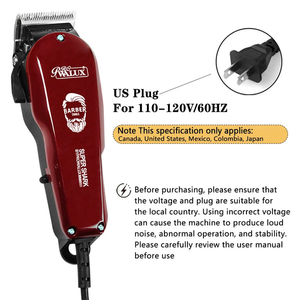 WALUX Professional AC220-240V Hair Clipper/Trimmer
