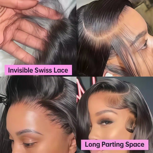 OKVOKV Brazilian Short Body Wave Bob Human Hair Wig
