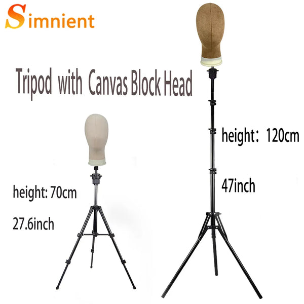 Simnient New Canvas Head Mannequin/Optional Adjustable Tripod For Wigs