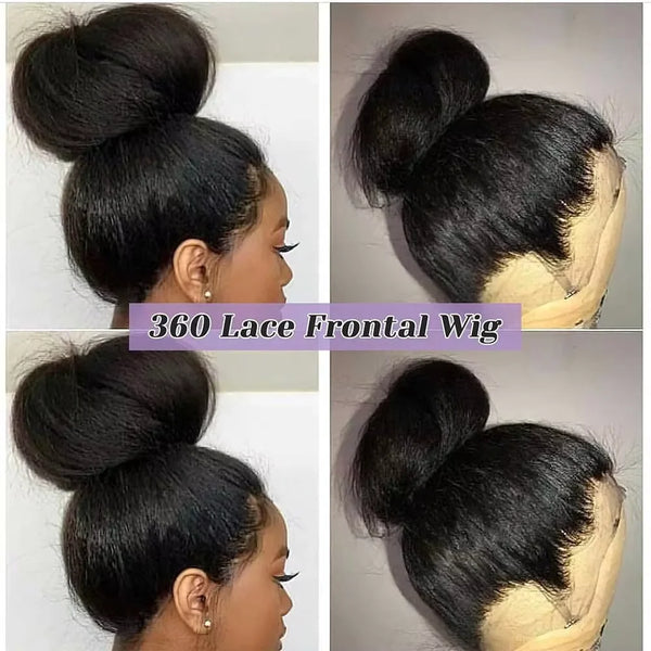 Afybea Brazilian 360 Lace Frontal Yaki Straight Remy Human Hair