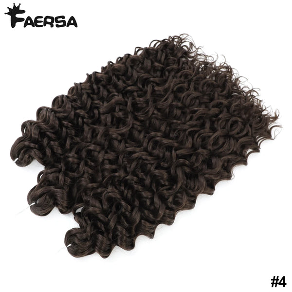 Faersa Synthetic Deep Wavy Twist Colorful Crochet Hair