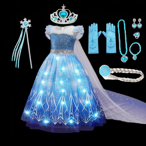 Elsa Ponytail/Light Up Dress/Accessories