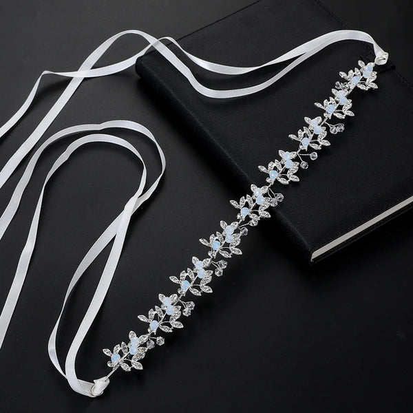 GETNOIVAS Bridal Flower Ribbon Headband
