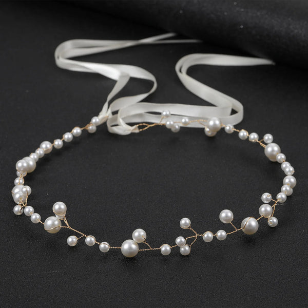 GETNOIVAS Bridal Flower Ribbon Headband