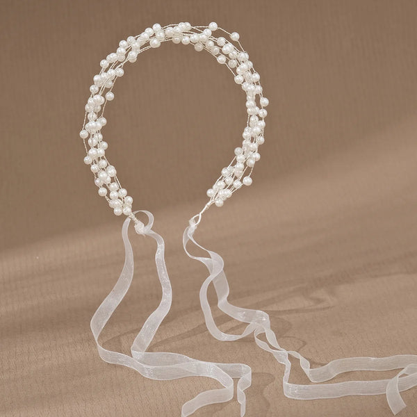 GETNOIVAS Bridal Flower Ribbon Headband