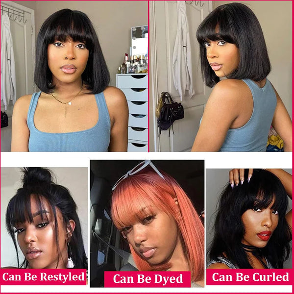 Wiggogo 3X1 Middle Part Lace Bob Human Hair Wig