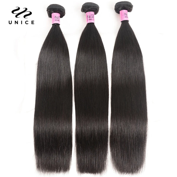 UNICE Brazilian Virgin Bone Straight Human Hair Bundles