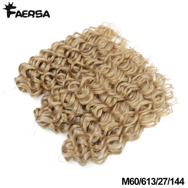 Faersa Synthetic Deep Wavy Twist Colorful Crochet Hair