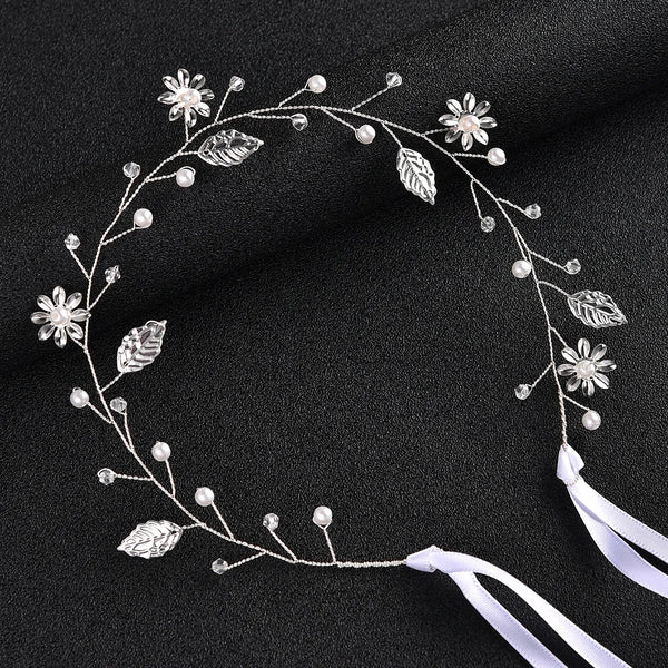 GETNOIVAS Bridal Flower Ribbon Headband