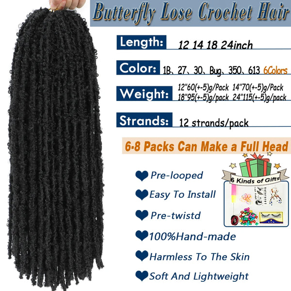 Serlity Butterfly Faux Locs Crochet Hair