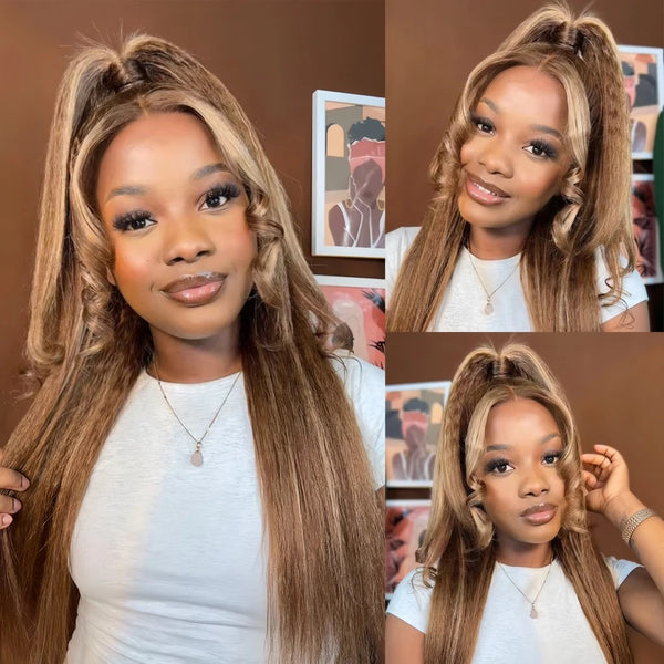 Wig Queen Yaki Straight Remy Human Hair Crochet Bundles