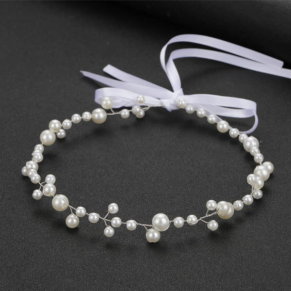 GETNOIVAS Bridal Flower Ribbon Headband
