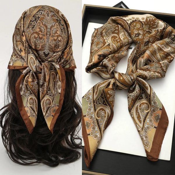 Bohemian Style Print Luxury Silk Scarf