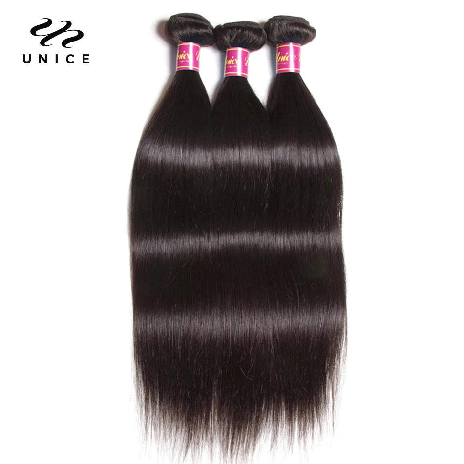 UNICE Brazilian Virgin Bone Straight Human Hair Bundles
