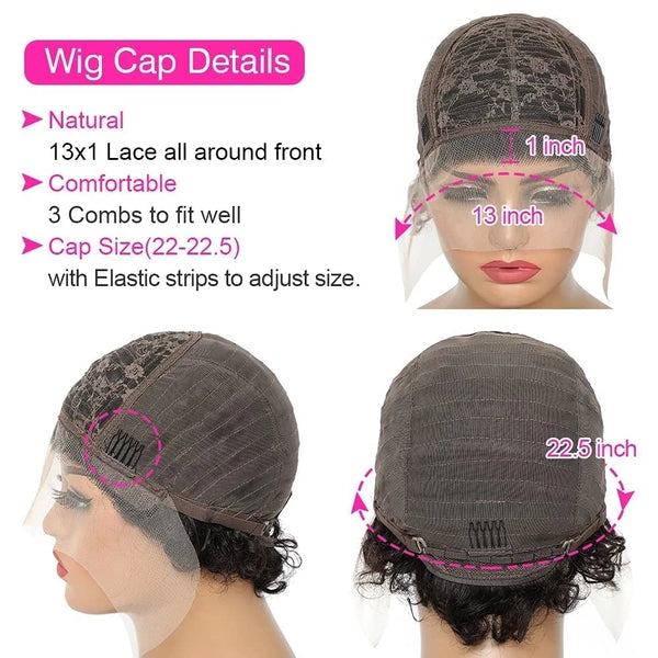 AHJF Brazilian Pixie Cut Remy Human Hair Wig