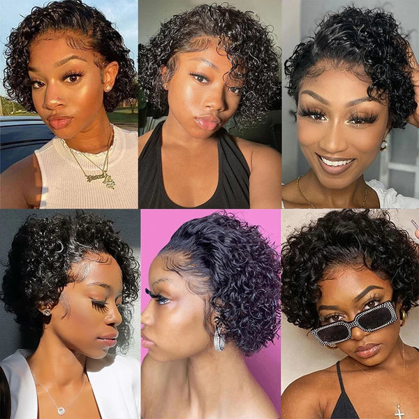 AHJF Brazilian Pixie Cut Remy Human Hair Wig