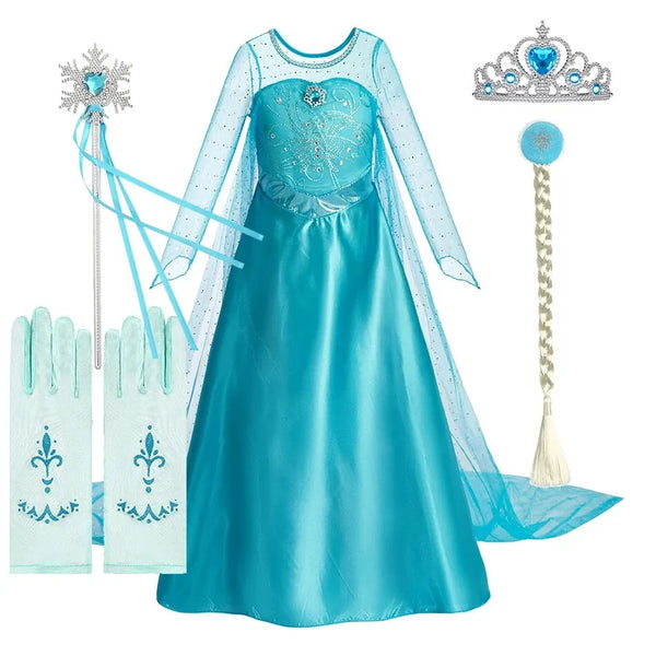 Elsa Princess Costume Dress/Accessories
