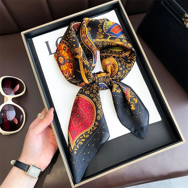 Bohemian Style Print Luxury Silk Scarf