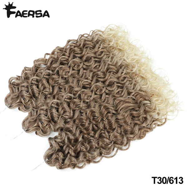 Faersa Synthetic Deep Wavy Twist Colorful Crochet Hair