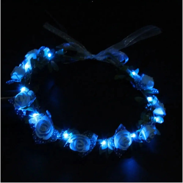 LED Light Foam Rose Flower Tiara Headband