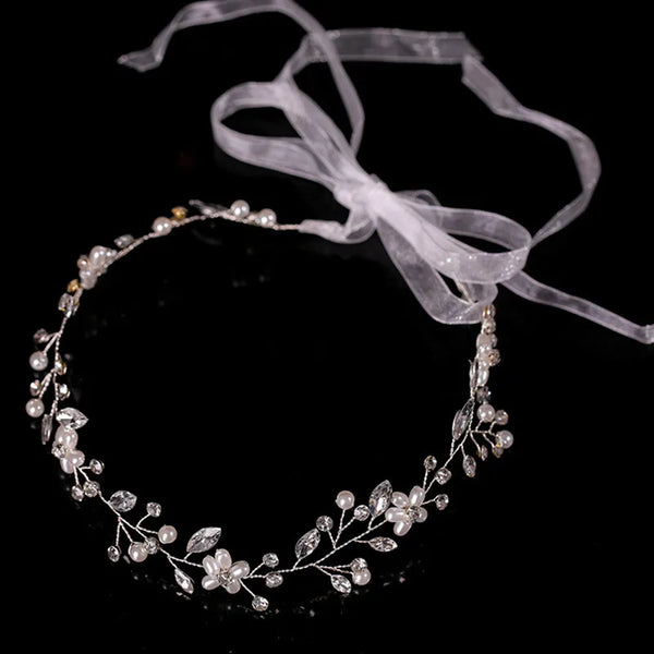 GETNOIVAS Bridal Flower Ribbon Headband
