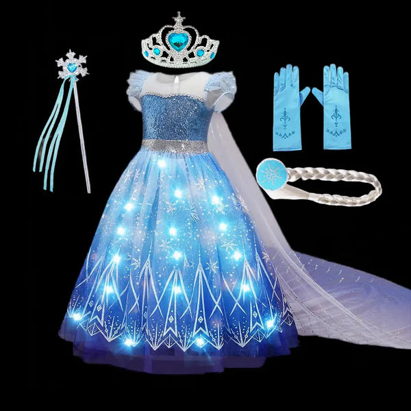 Elsa Ponytail/Light Up Dress/Accessories